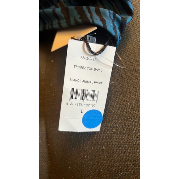 NWT Faithfull The Brand Womens Tropez Bikini Top Blance Animal Print Blue Size L - Picture 6 of 6